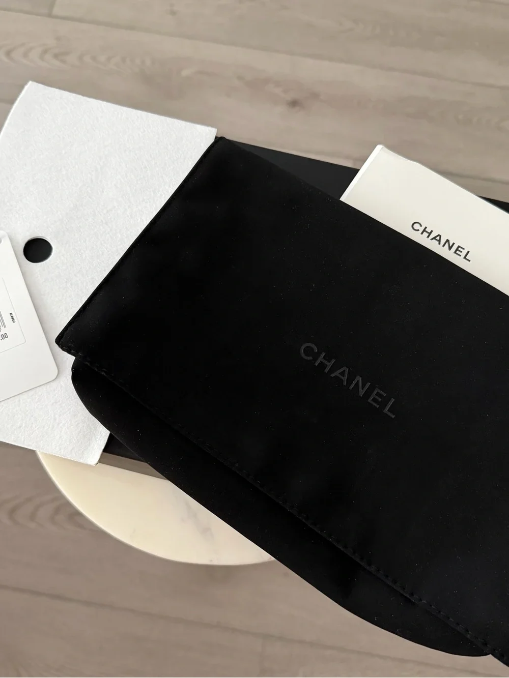 CHANEL Black Quilted Lambskin Crossbody with Gold Chain